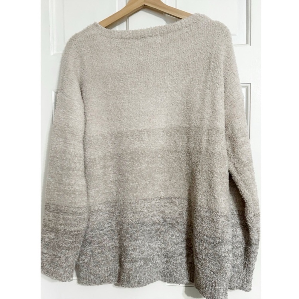 Barefoot Dreams CozyChic Ombre Boatneck Pullover Sz M - Picture 4 of 6